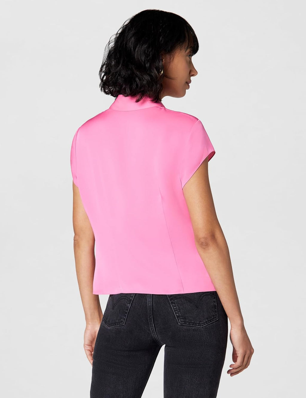 Theory Women's Cap SLV Blouse, Bright Pink, M
