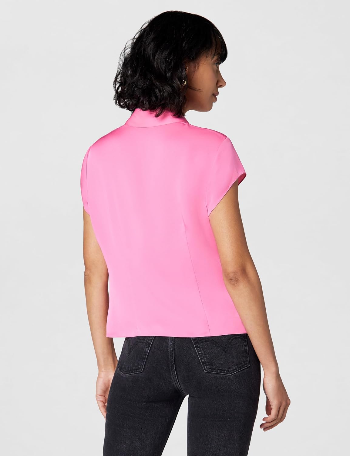 Theory Women's Cap SLV Blouse, Bright Pink, M