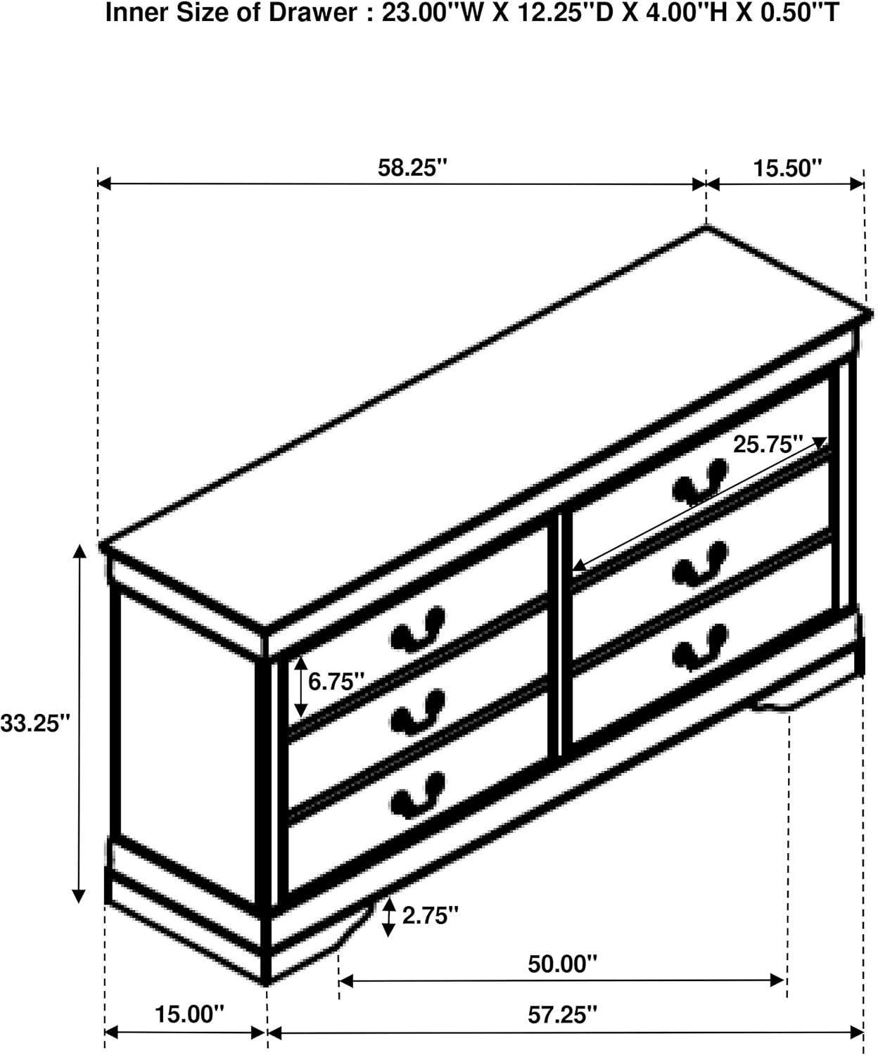 Coaster Home Furnishings Louis Philippe Traditional 5-Piece Bedroom Set Queen Size Sleigh Bed Frame 47-inch Headboard White 202441Q-S5