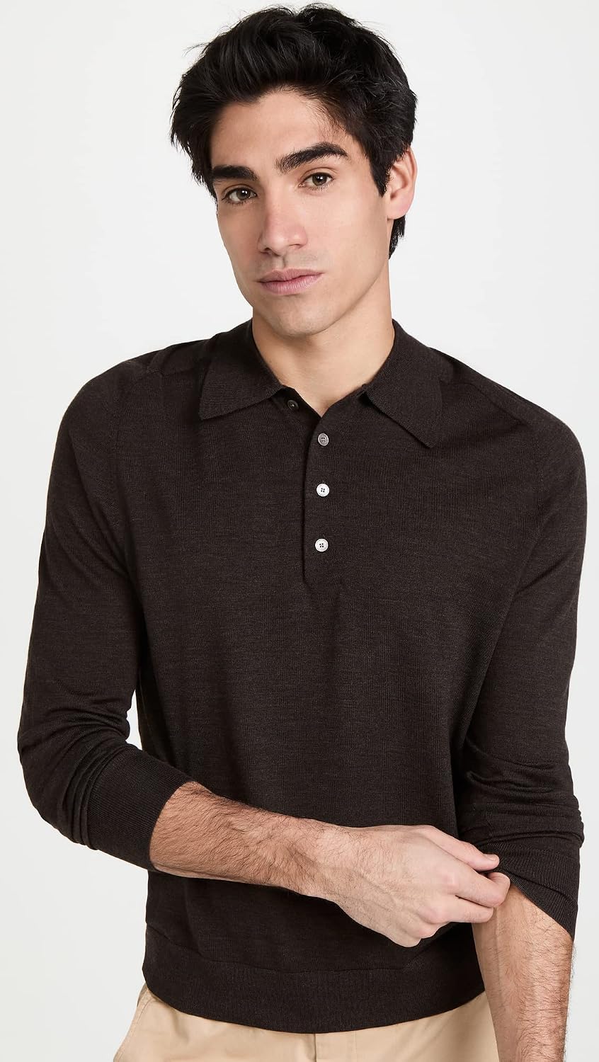 Theory Men's Ls Button Polo.Regal