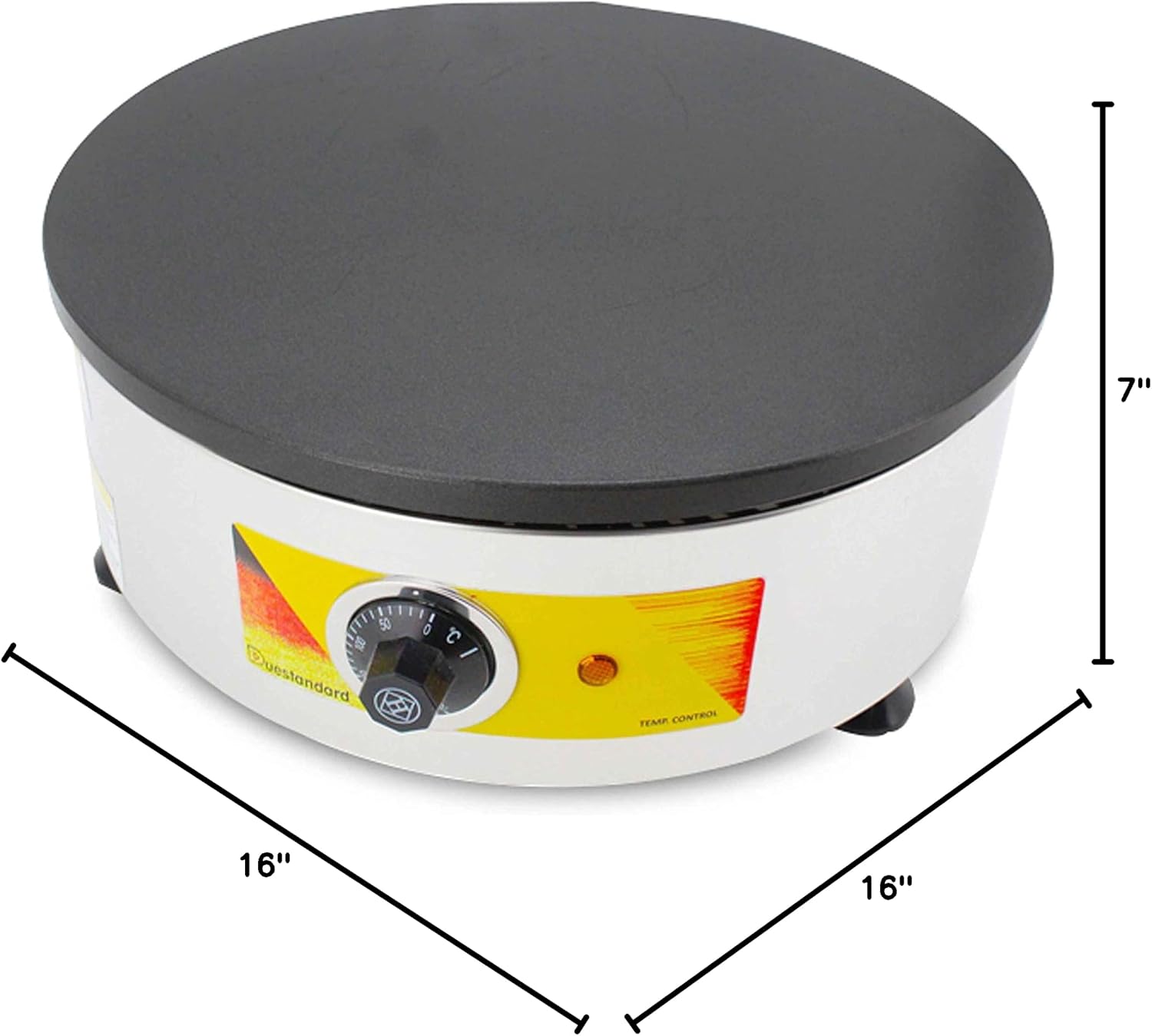 Kolice Commercial Electric Crepe Maker, Pancake Crepe Maker, Nonstick Large Pan 15.7'' Dia Electric Griddle,Tortilla Maker, with Wooden Batter Spreader