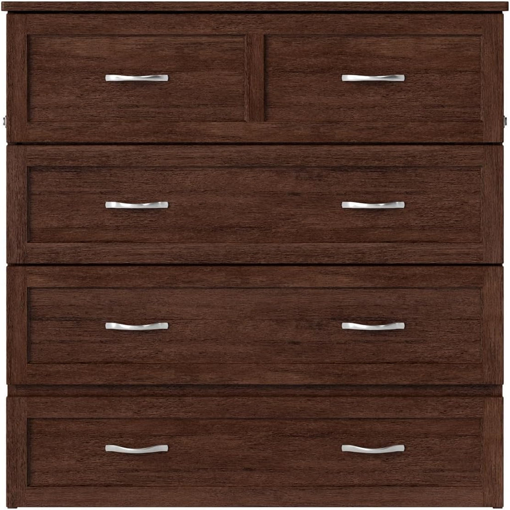 AFI, Northfield Murphy Bed Chest Twin XL with 6' Mattress, Storage Drawer & Built-in USB Charger, Burnt Amber
