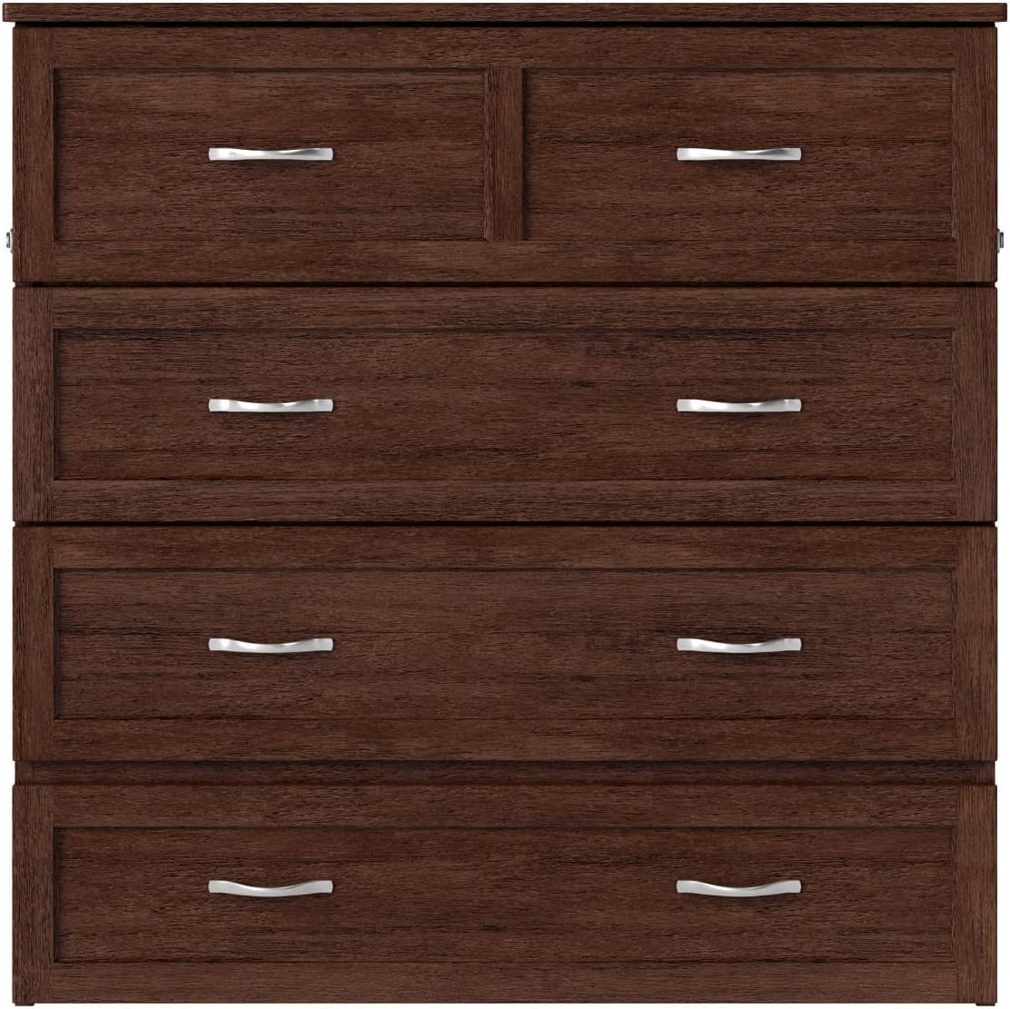 AFI, Northfield Murphy Bed Chest Twin XL with 6' Mattress, Storage Drawer & Built-in USB Charger, Burnt Amber
