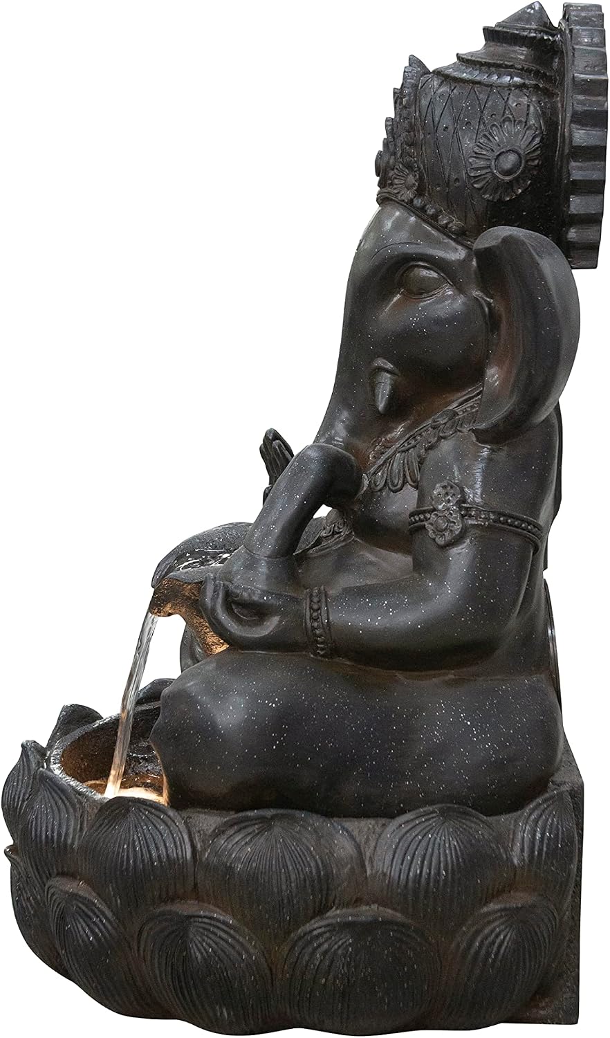 Hi-Line Gift-35 H Ganesha Fountain Outdoor Garden Sculpture W/LEDs Adjustable Water