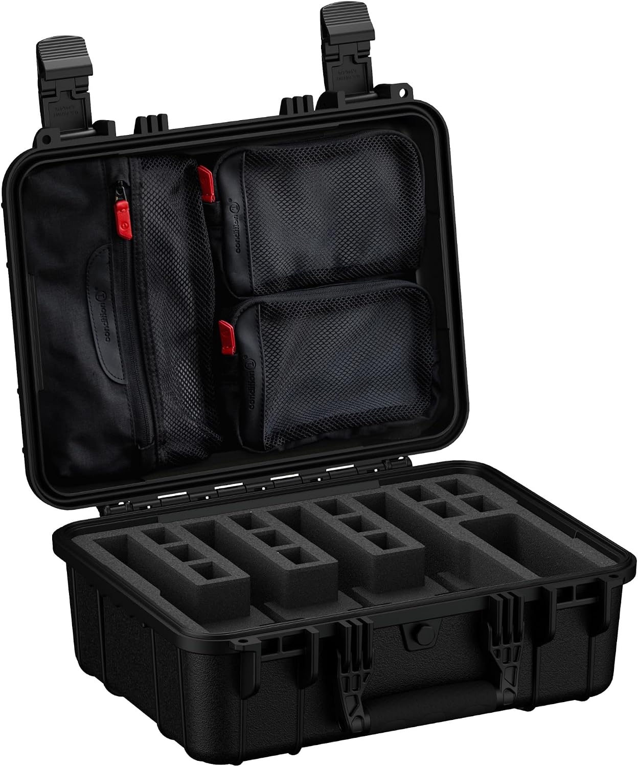 Condition 1 16' Pistol Case, Model 179, Heavy Duty Waterproof Hard Gun Case with Slot Mag with Pre-Cut Foam