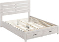 Coaster Home Furnishings Brantford Farmhouse 4-Piece Bedroom Set Eastern King Size Storage Panel Bed Frame 49-inch Headboard Coastal White 207050KE-S4