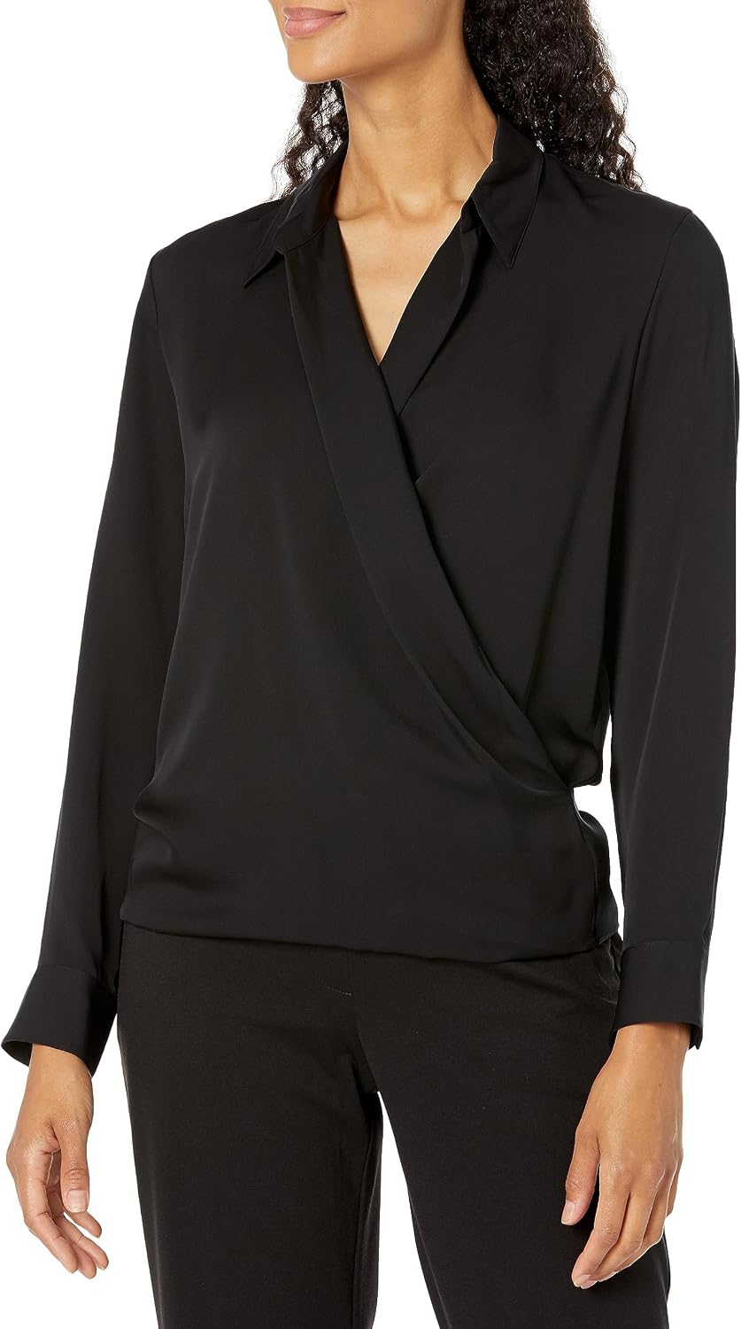 Theory Women's Ls Wrap Blouse