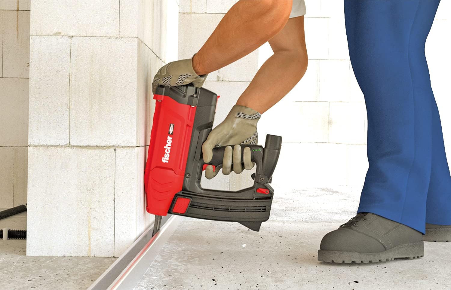 fischer - 17 mm Shooting Nails with Gas Included, for Electric Nail Nailer FGC 100, Suitable for Concrete (< C 30/37), Solid Brick and Masonry, 1,008 pcs, Grey