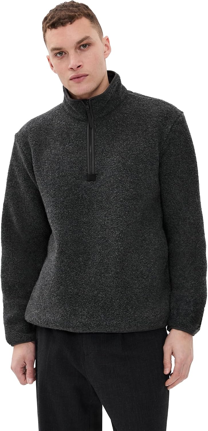 Theory Men's Quarter Zip Wool Pullover in Dynamic Wool