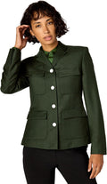 Theory Women's Flannel Long Sleeve Military Jacket