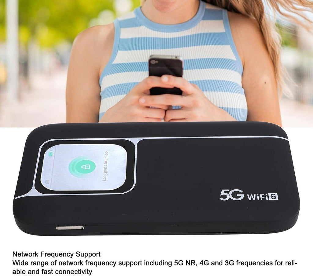 5G Network Mobile Hotspot, 3G 4G 5G Network 6 Mobile Hotspot Router with SIM Card Slot, Up to 16 Connected Devices, 5G Cellular Network Mobile Router for Travel, 7100mAh