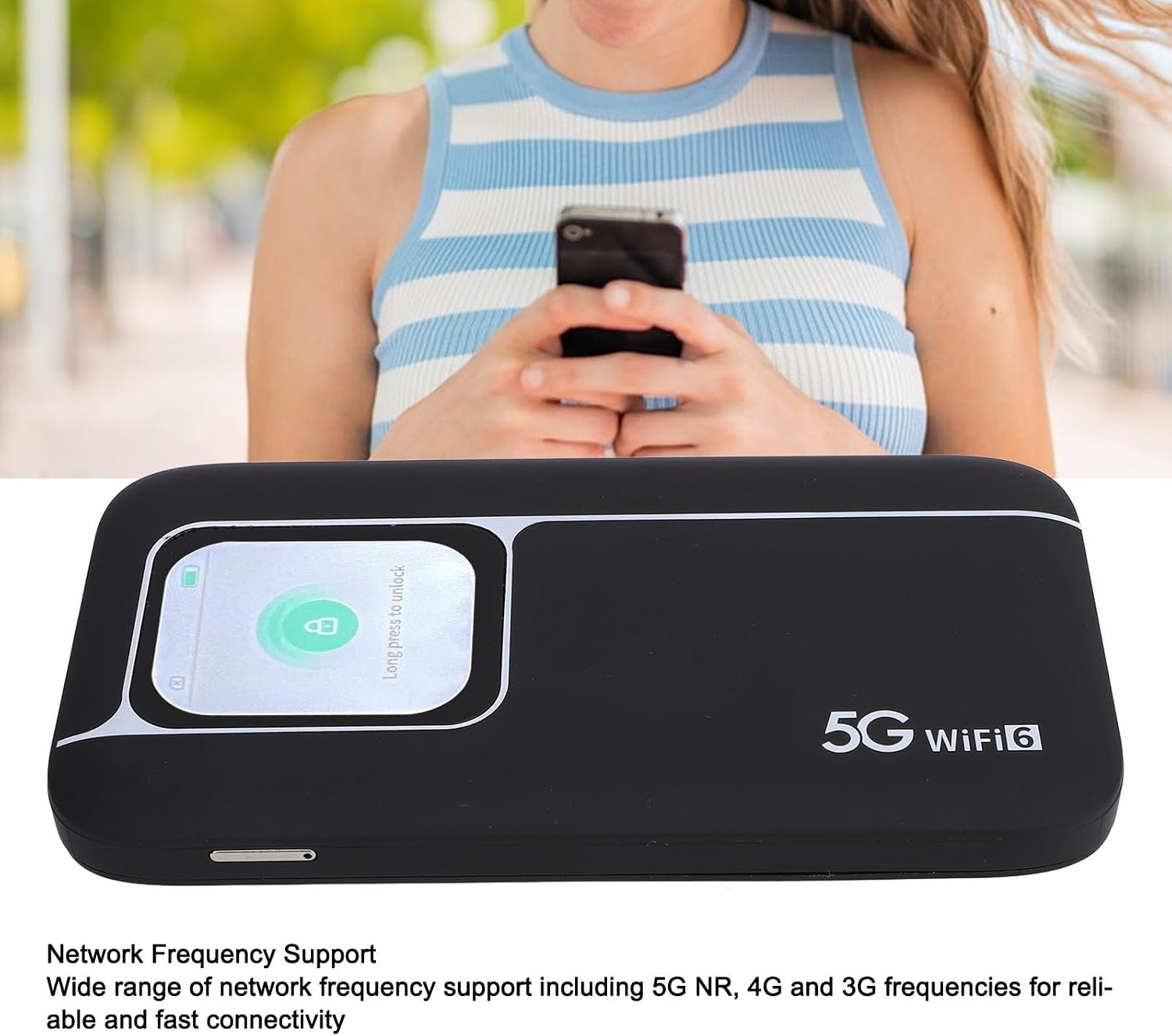5G WiFi6 LTE Mobile Hotspot, 5G Router with Sim Card Slot, International Coverage Modem, Portable Internet Devices for Travel, 16 Devices, 2.01 Inch Color Screen