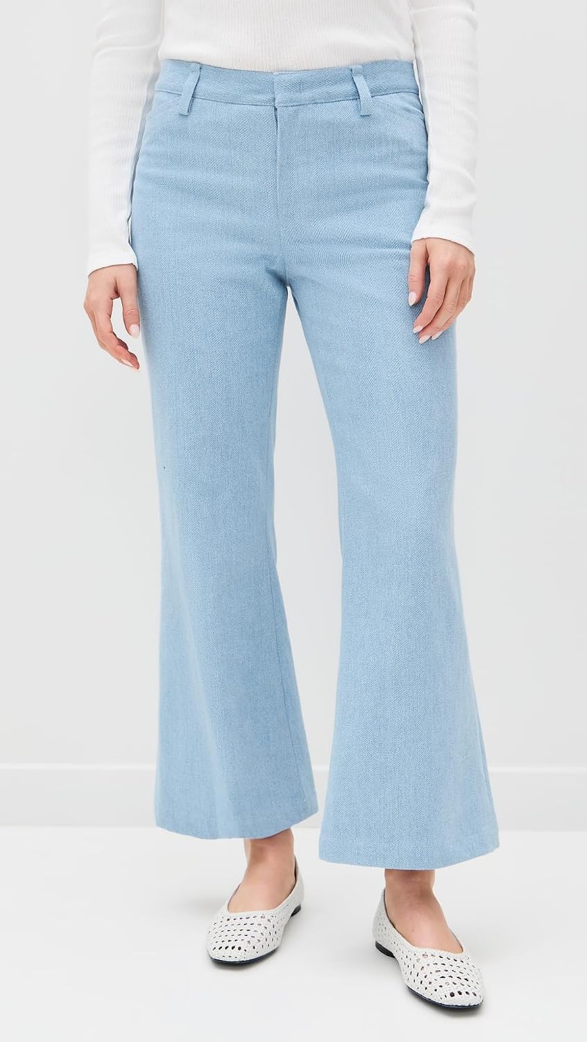 Vince Women's Mid Rise Cropped Flare Twill Pants