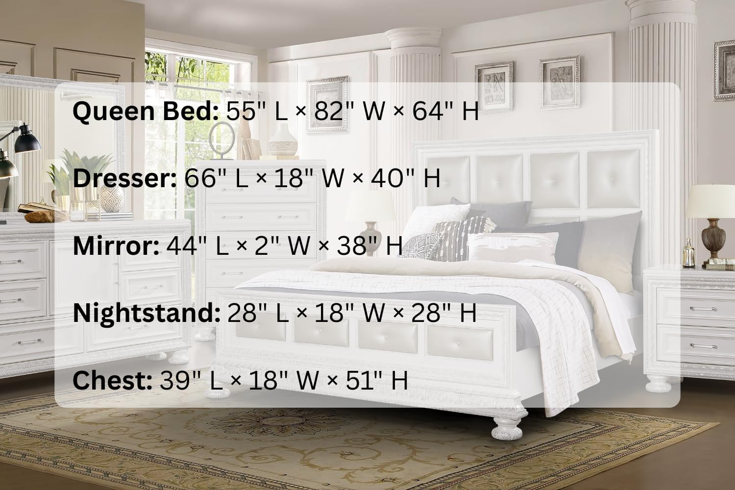 First of a Kind Penta Contemporary 5 Piece Queen Bedroom Set with Upholstered Headboard Modern Structured Design Coordinated Furniture Collection