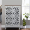Sophia & William Tall Storage Cabinet 47.4', Decorative 2-Door Tall Accent Cabinet, for Living Room, Dining Room, White