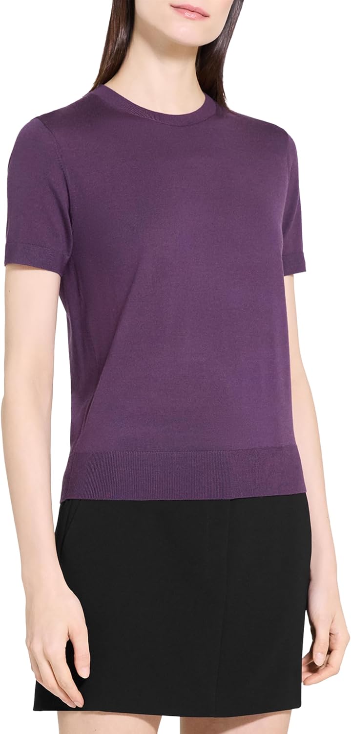 Theory Womens Basic Tee, Black Iris, X-Small