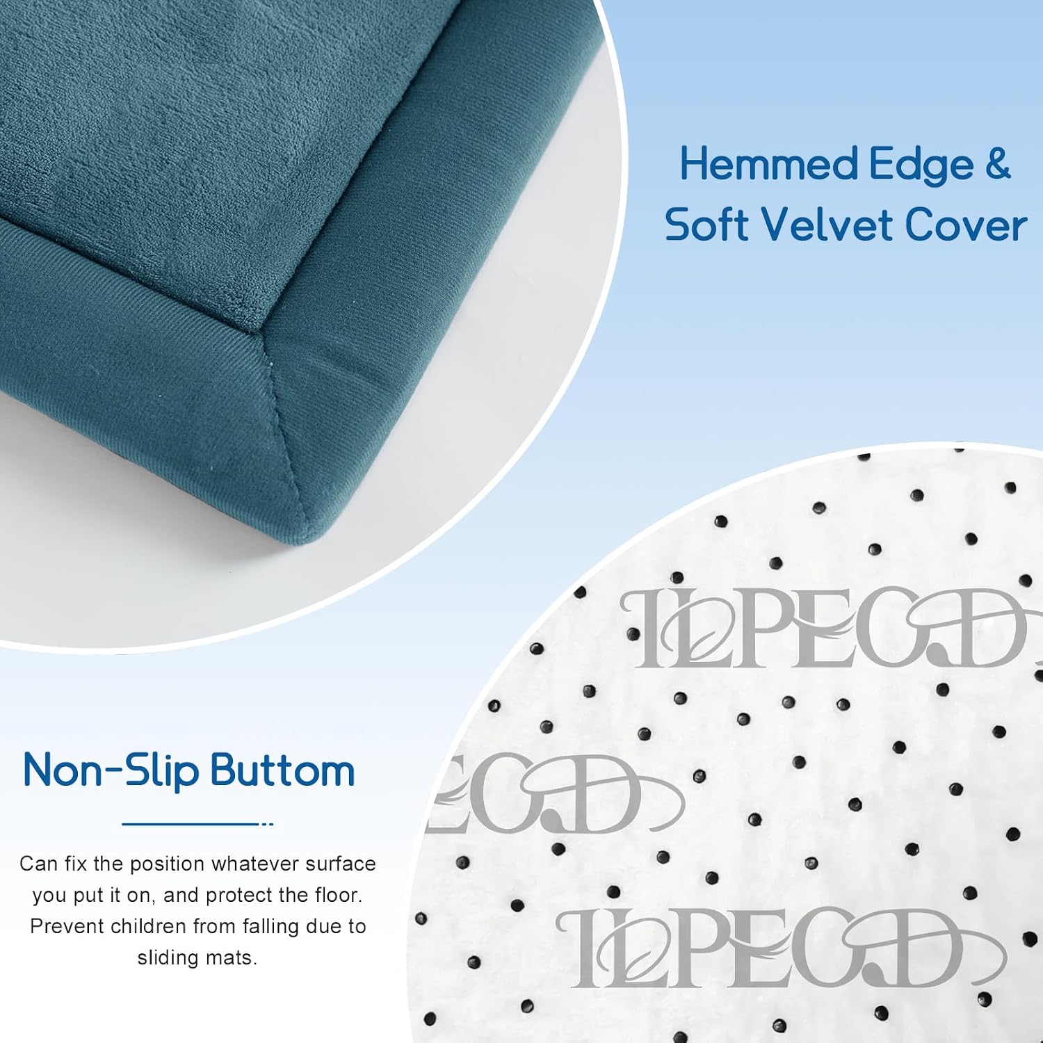Baby Play Mat for Floor Nursery Rug Muscle Mat Area Rug Playroom Rug 79'x118' Playpen Mat Memory Foam 1.3' Thick Crawling Mat for Babies,Toddlers, Infants, Kids,Indigo