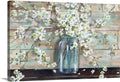 CANVAS ON DEMAND Blossoms in Mason Jar Canvas Wall Art Print by Tre Sorelle Studios, Home Decor, Spring Artwork, 48'x32' Floral Artwork, 48'x32'