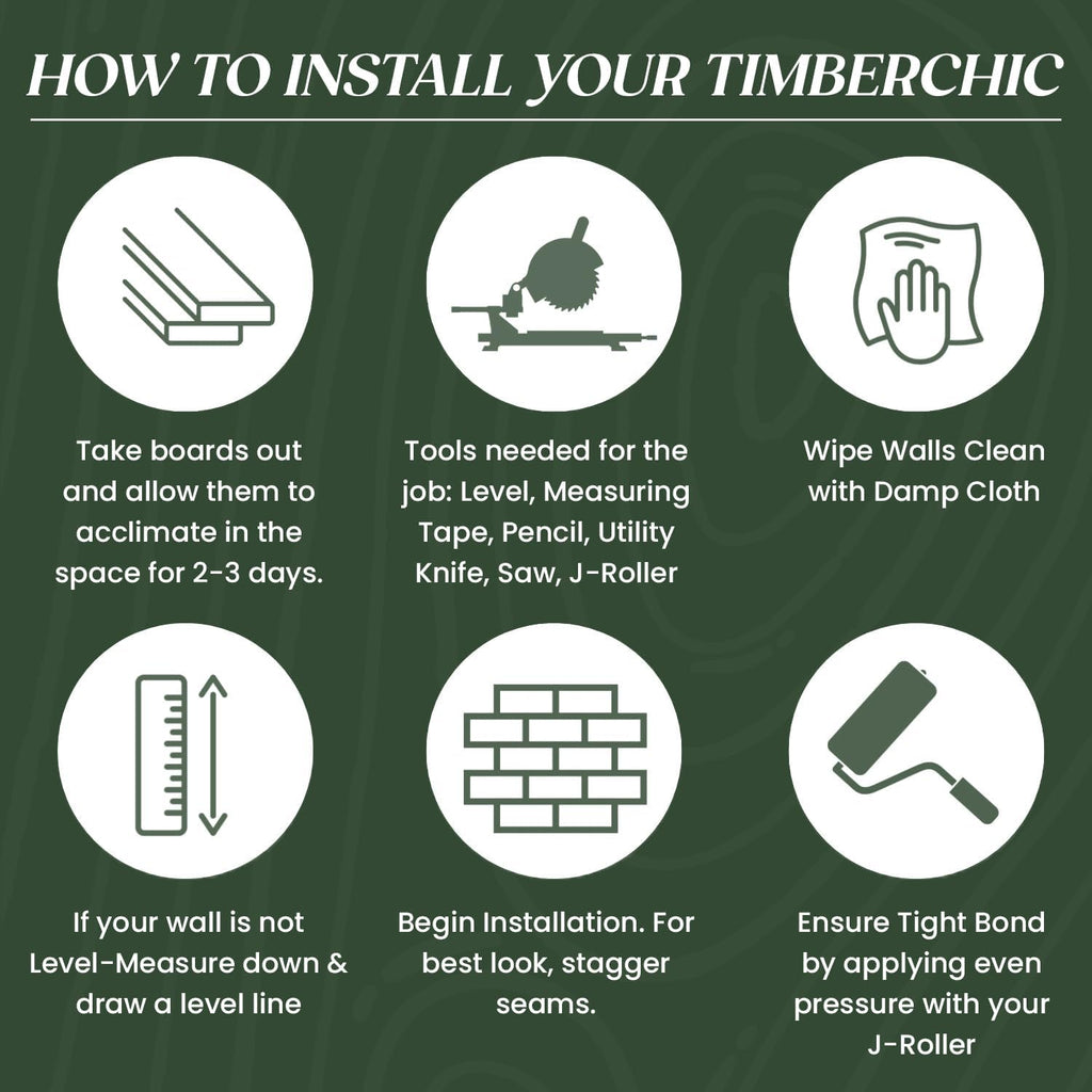 TIMBERCHiC 100% Reclaimed Wood Wall Planks - Made in USA - Peel-and-Stick Wall Panels for Interior Decor - DIY Accent Wall Panels, Black Ice (4' x 20 Sq Ft)