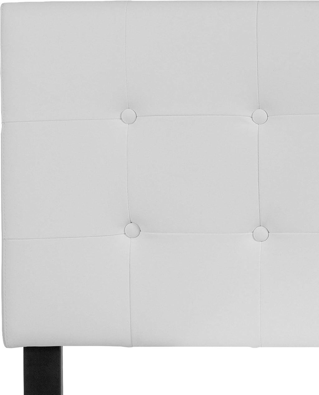 Flash Furniture Lennox Tufted Upholstered Full Size Headboard in White Vinyl