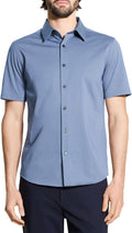 Theory Men's Theory Men's Irving Short Sleeve Button Down Woven in Structure Knit