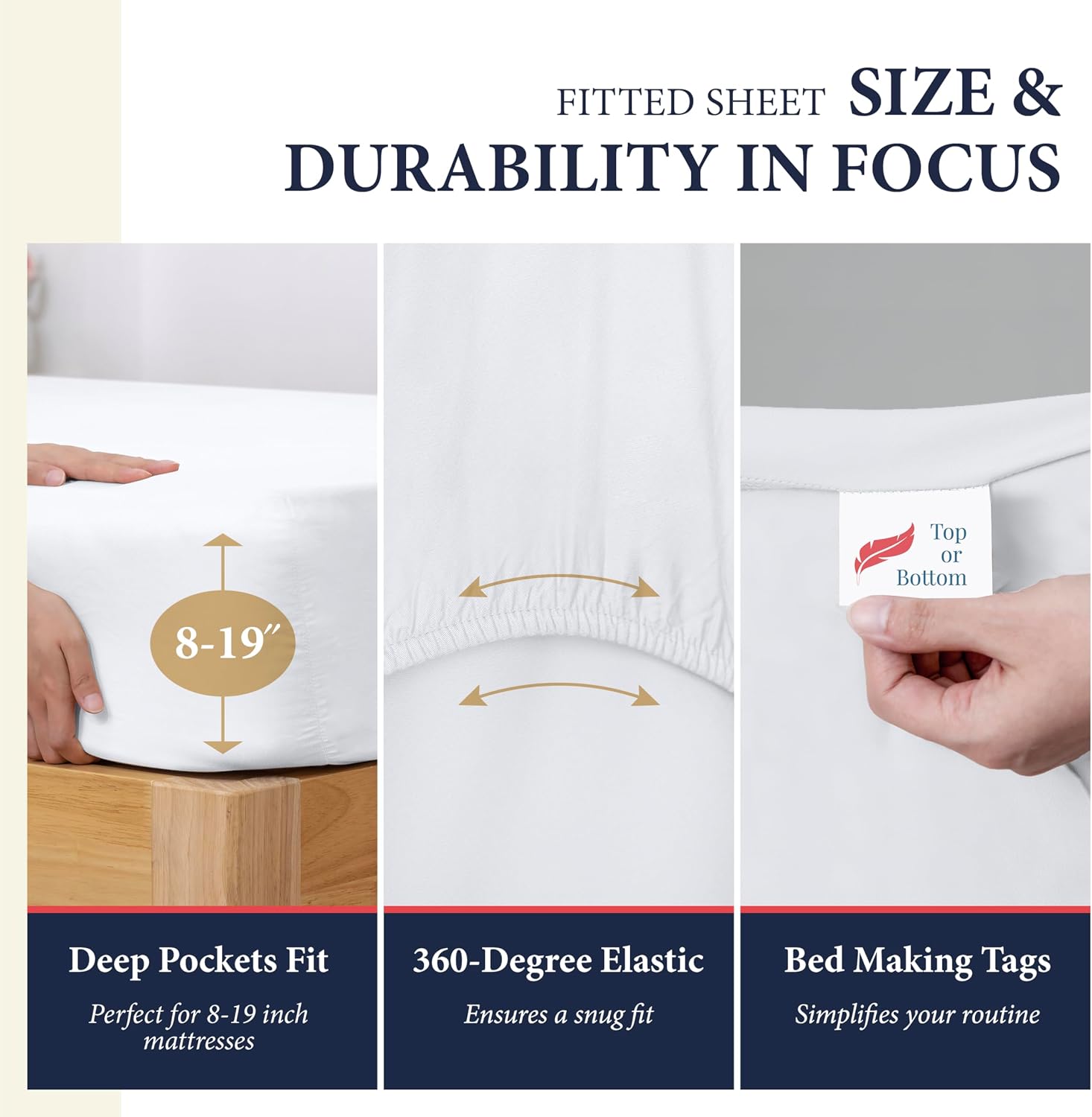 100% Egyptian Cotton Queen Size Sheets Set - Luxury 1200 Series Signature Collection Egyptian Cotton Sheet (4 PC, White), Soft Cooling, Sateen Weave, 17' Deep Pocket Hotel Bed Set