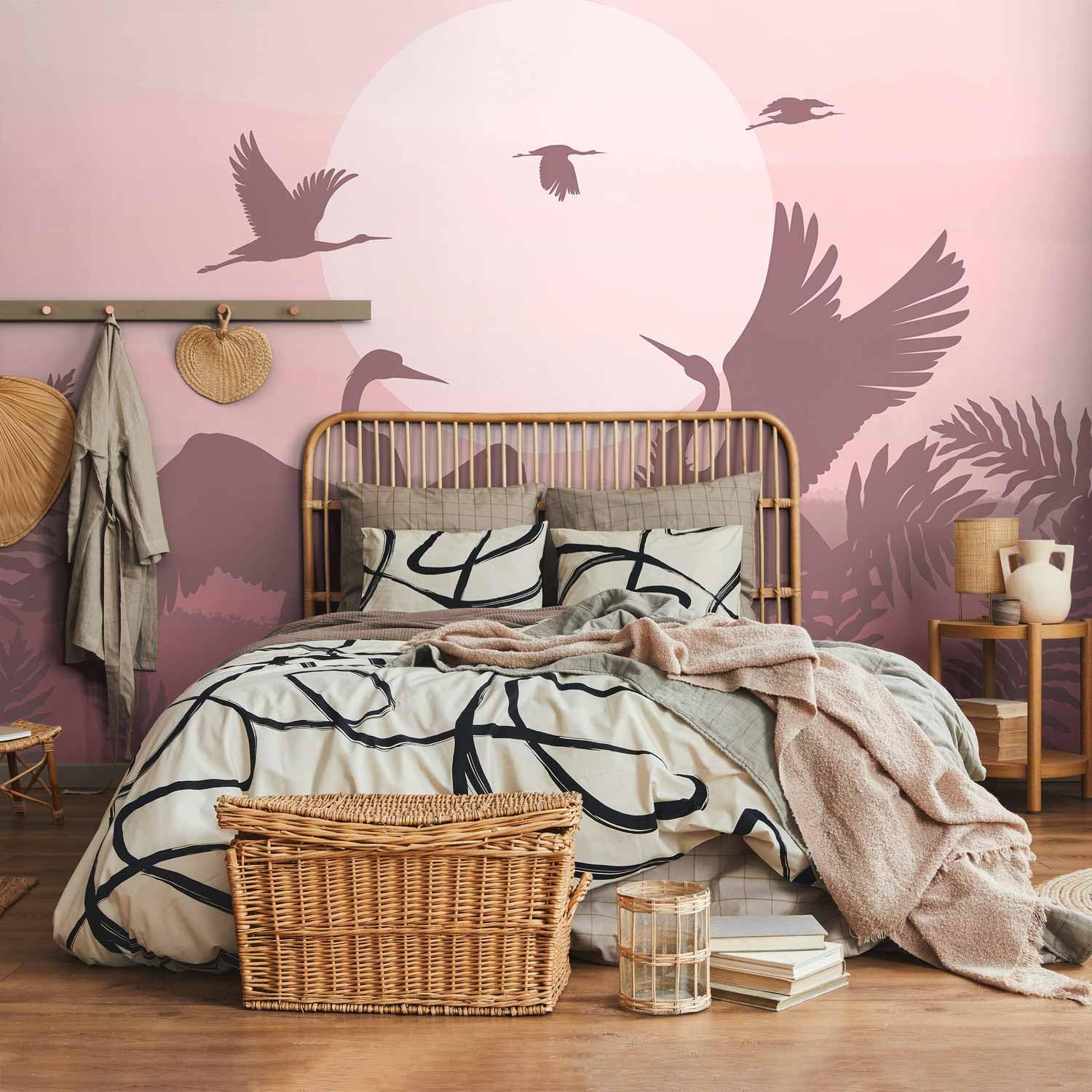 artgeist Premium Wall Mural Nature 157x110 in - Non-Woven Wallpaper Fleece Wall Decor Photo Print Picture Image Design Home Mural Crane Birds Landscape g-C-10093-a-c