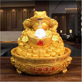 Tabletop Water Fountain Golden Lucky Tabletop Fountains Resin Indoor Waterfall Fountain Home Office Feng Shui Wealth Lucky Decoration Opening Housewarming Gift Home Decor