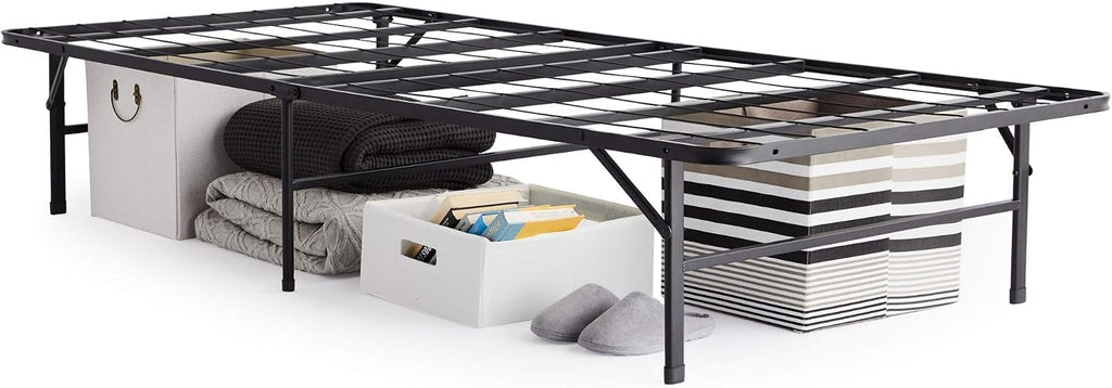 STRUCTURES Foldable Bed Base - Platform Bed Frame and Box Spring in One - Strong and Sturdy Support - Quiet Noise Free - Quick, Easy Setup - Twin