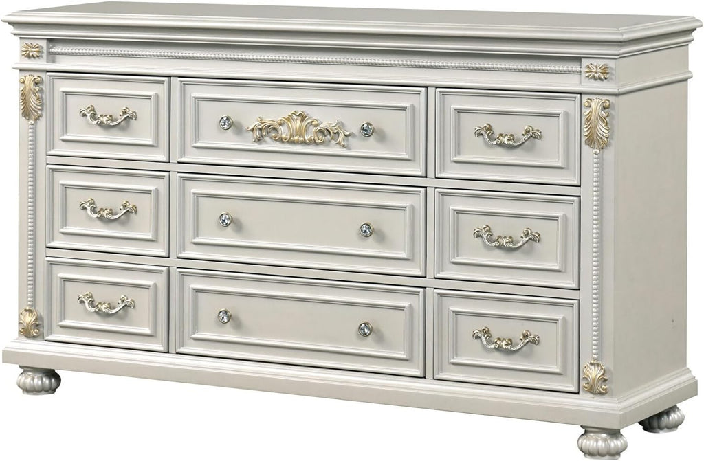 First of a Kind Cosmos Furniture Destiny White Queen 4 Piece Bedroom Set