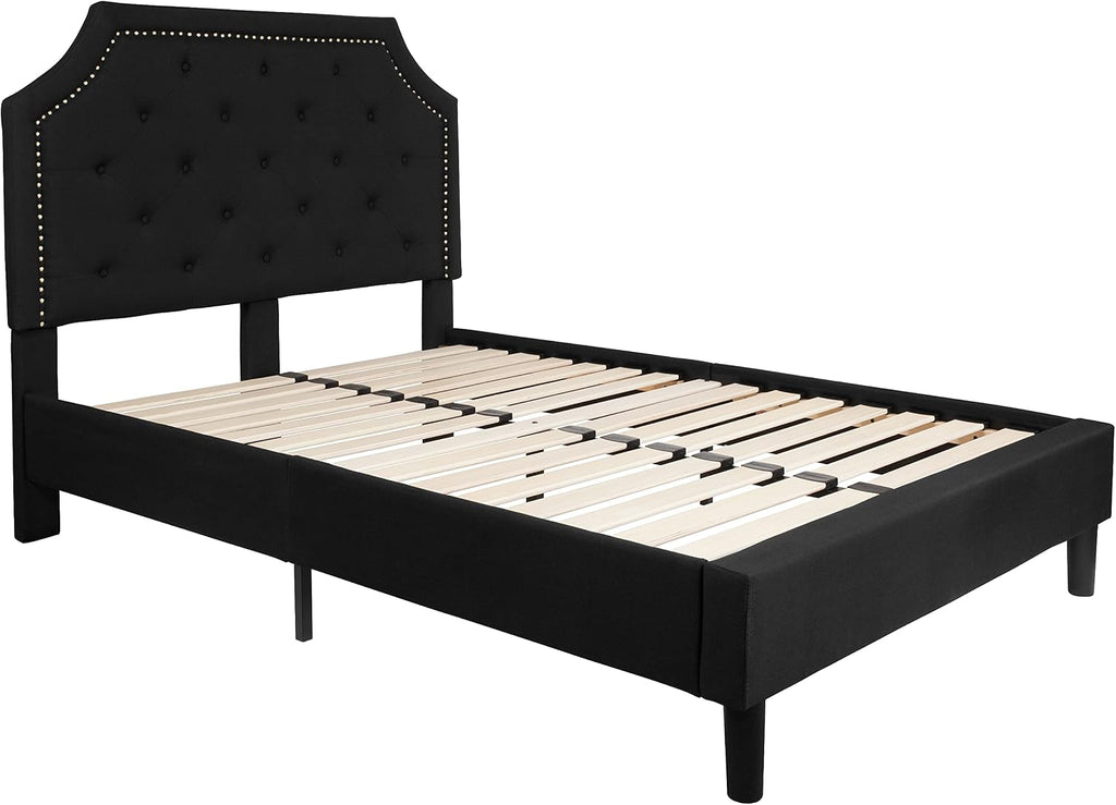 Flash Furniture Brighton Full Size Tufted Upholstered Platform Bed in Black Fabric