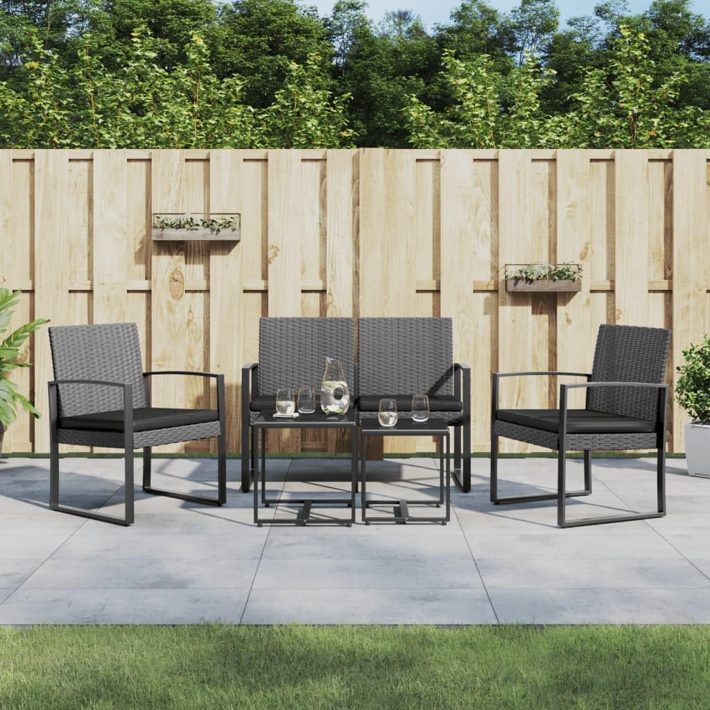 5 Piece Patio Dining Set with Cushions Dark Gray PP Rattanqueen Bed Frame with headboard Queen Size Bed Frame King Size Bed Frame King Platform Bed Frame Metal Bed Frame Queen Size