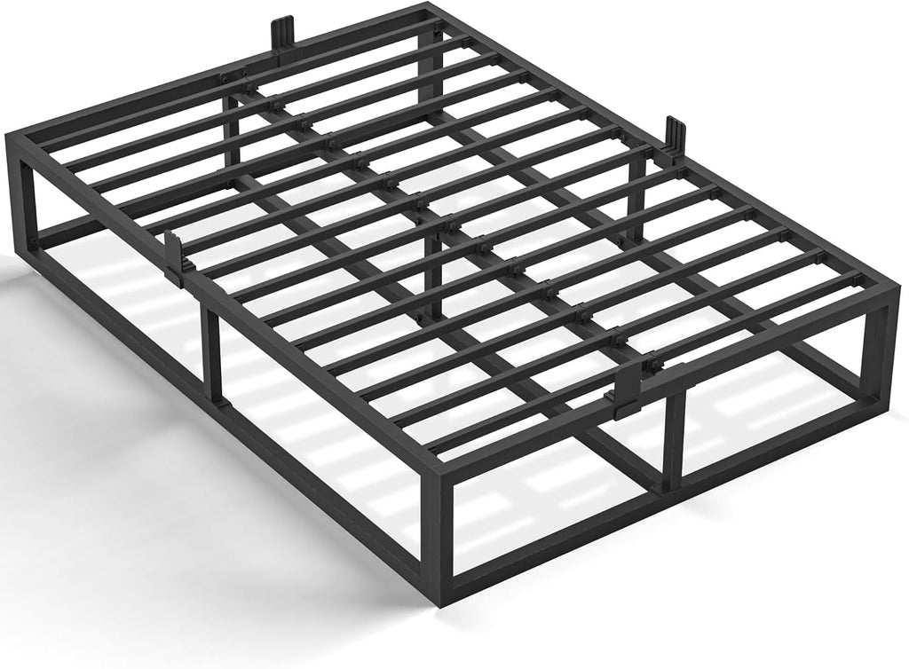 Bilily 14 Inch Full Bed Frame with Sturdy Steel Slat Support,Heavy Duty Metal Platform Full Size Mattress Foundation,No Box Spring Needed,Easy Assembly,Noise Free,Black