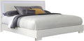 Coaster Home Furnishings Felicity Contemporary 5-Piece Bedroom Set Queen Size LED Panel Bed Frame 49-inch Headboard White High Gloss 203500Q-S5