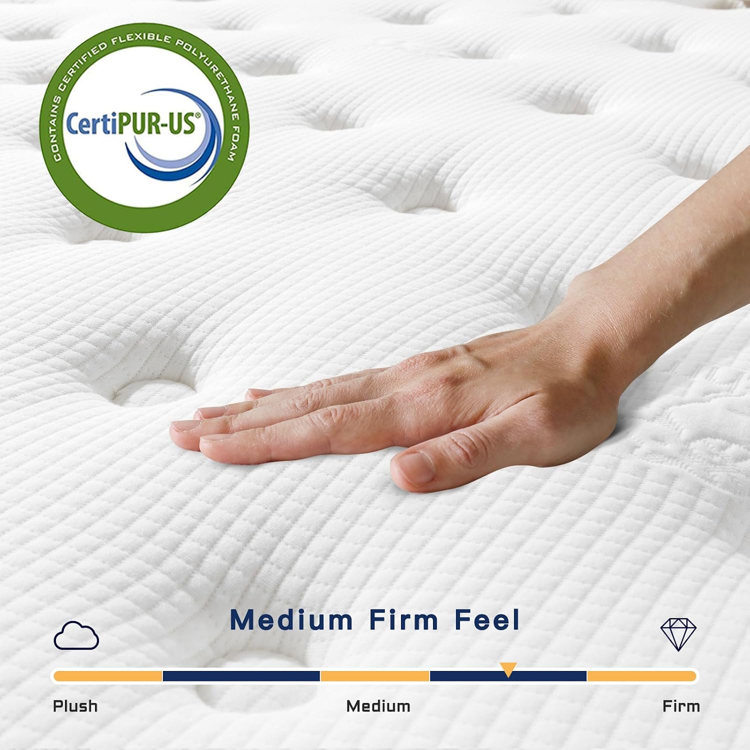 Vesgantti Queen Mattress 10 Inch Innerspring Multilayer Hybrid Queen Mattress - Ergonomic Design with Memory Foam and Pocket Spring Mattresses Queen Size - Box Top Series Medium Firm Feel