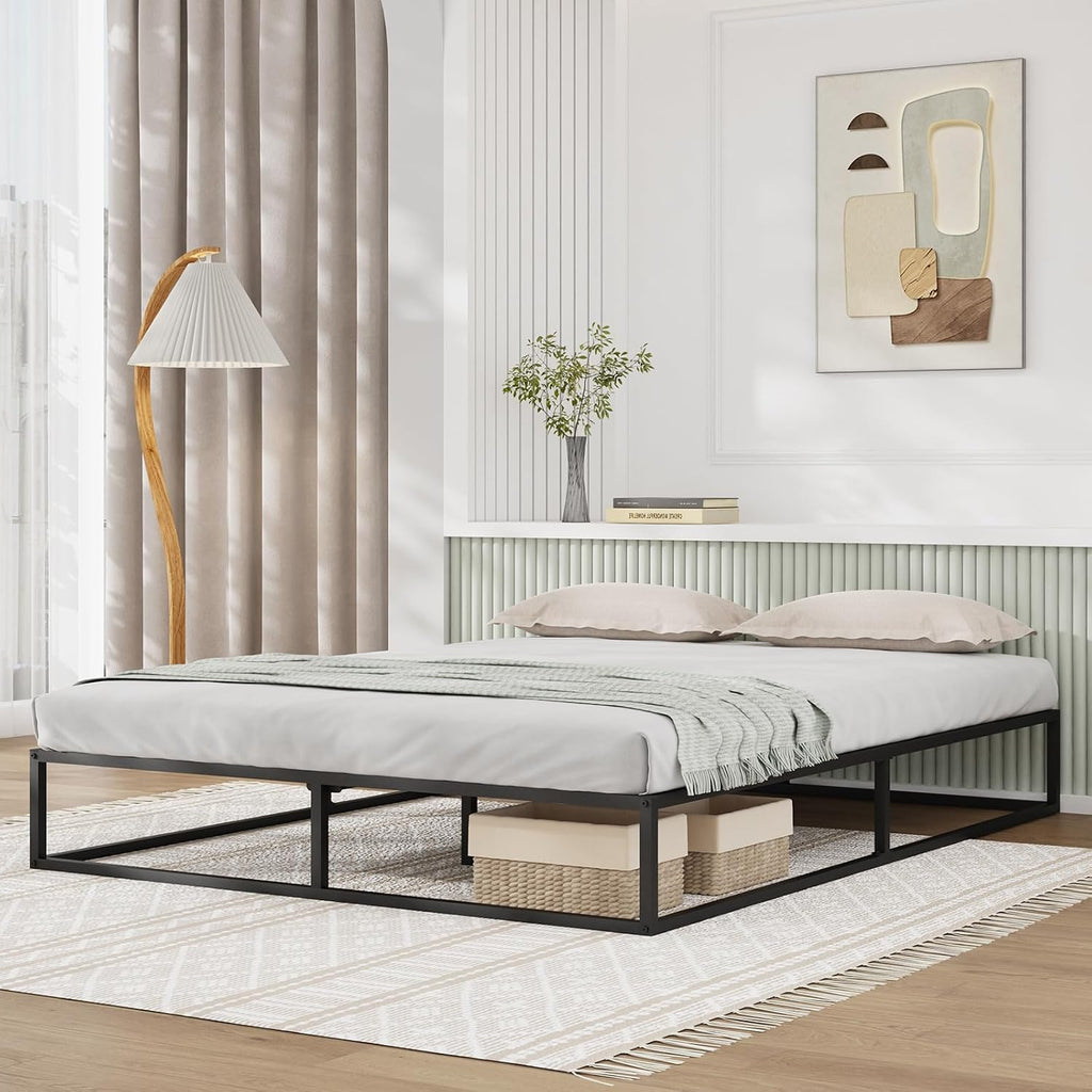 Novilla Ful Size Bed Frame, Metal Platform Bed Frame, Sturdy Metal Bed Frame, Wood Slats Support, No Box Spring Needed, Durable and Safe, Easy Assembly, Black