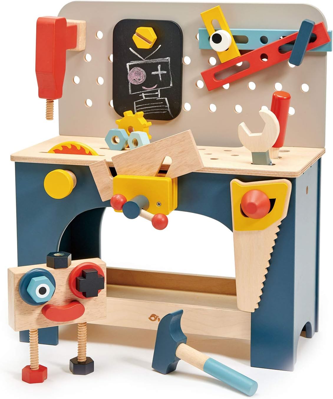Tender Leaf Toys - Tabletop Tool Bench - Construction Building Play Set for Kids - Encouraging Logical Thinking, Inspire Imaginative Play and Pretend Play for Age 3+
