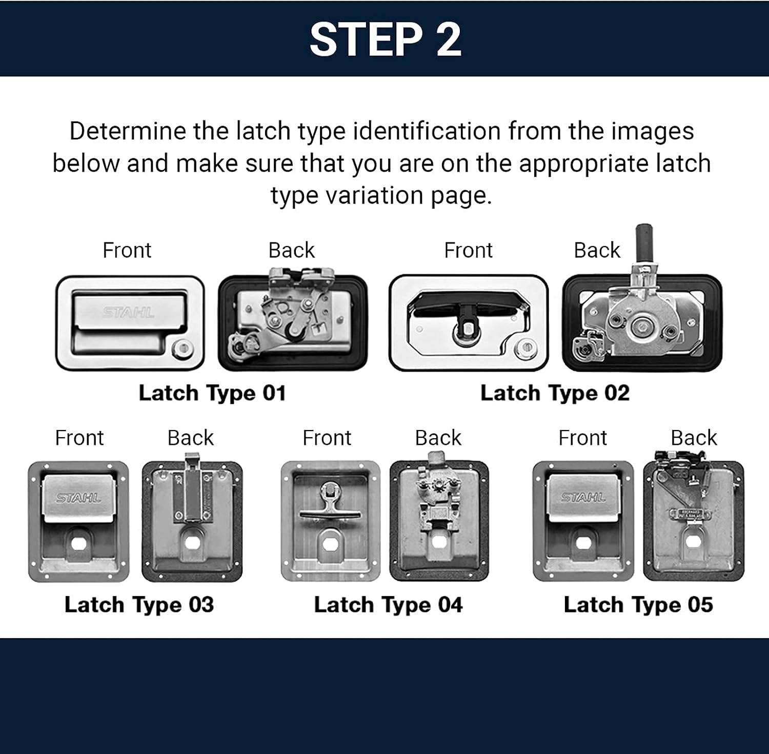 Stahl - 231928-001 - Key Code 001 - Replacement T-Handle Latch Kit Challenger ST Service Body (2018 Models and Older) - Stainless Steel Replacement Latch Kit with Black T-Handle