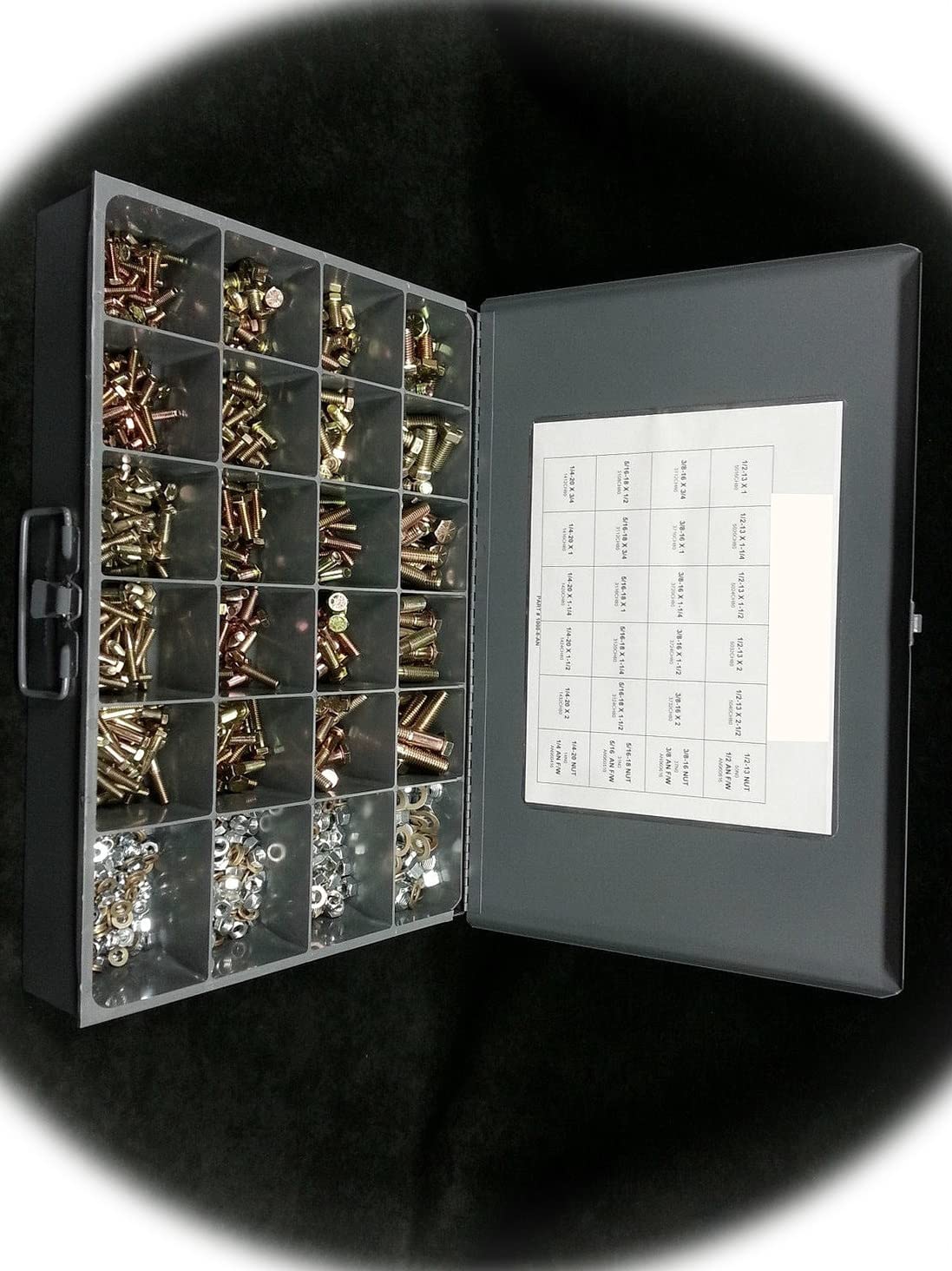 Grade 8 Thread Bolt, Lock Nut & an Washer Assortment - Kit with Case 1200pc Multi-Purpose Comprehensive Hardware Fastener Assortment Kit Cit00523Riv
