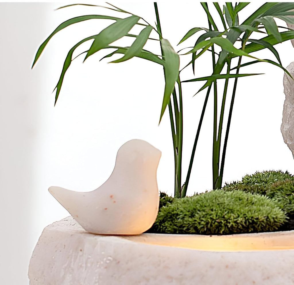 11.42' Indoor Tabletop Fountain with 3-Tier Flow, RGB LED Lights, Decorative Bubble Ball, Mist Maker & 10 Natural Crystals – Zen Resin Waterfall for Home Office Decor & Meditation (White)