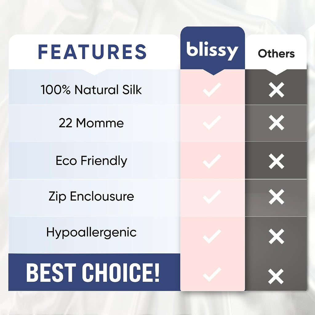 Blissy Silk Pillowcase - 100% Pure Mulberry Silk - 22 Momme 6A High-Grade Fibers - Silk Pillow Cover for Hair & Skin - Regular, Queen & King (Nicole Miller - Mauve Cheetah, King)