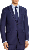 Theory Mens Bowery Blue Single Breasted, Extra Slim Fit Wool Blend Suit Separate Blazer Jacket 40R