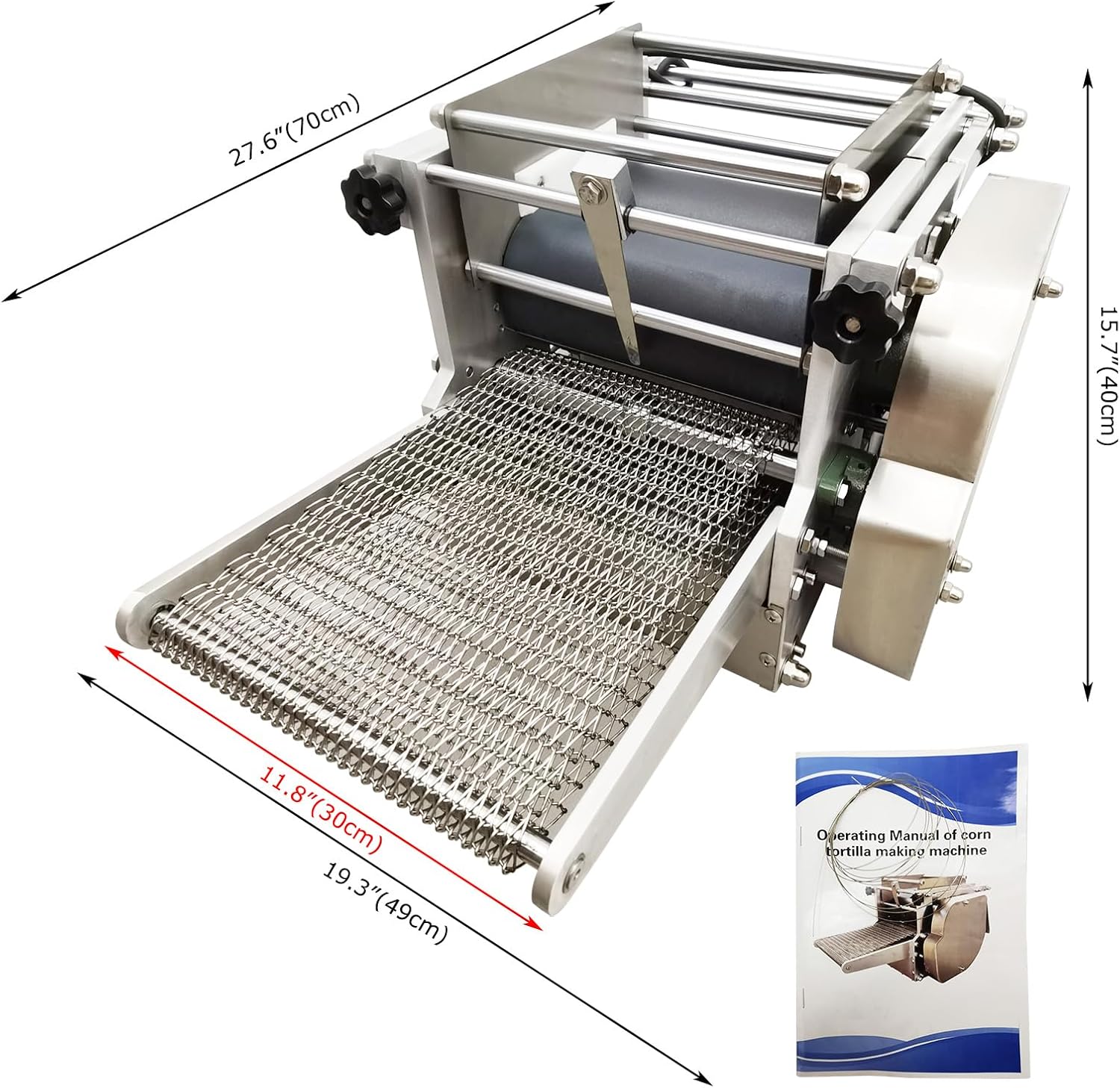 Mexico Corn Tortilla Machine 7.1'' Tabletop Automatic Corn Tortilla Electric Mexican Tortilla Maker Quesadilla Tortilla Makers Chapatti Machine 0.04'-0.24' Thickness Adjustable 110V