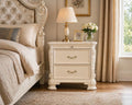 First of a Kind Nightstand Bedroom Furniture Victoria Off White Traditional Wood Bedside Table Ornate European Inspired Design Classic Bedroom Nightstand Coordinated Furniture Style