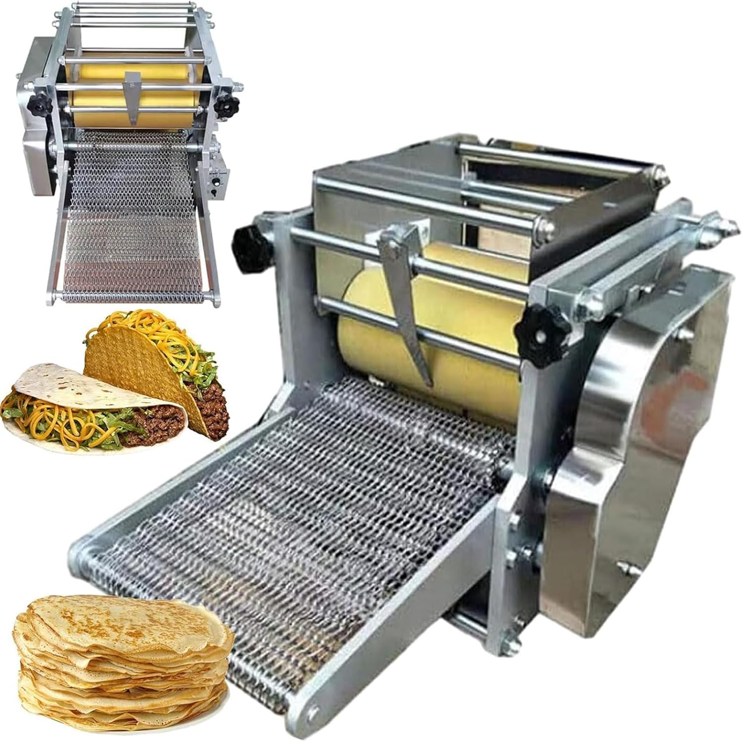 KEhtu Automatic Burrito Machine, Commercial Tortilla Making Machine, 1800 Pcs/h, Uniform Size, Save Time and Effort, Suitable for Tortilla Machine in Factories, Hotels, Restaurants