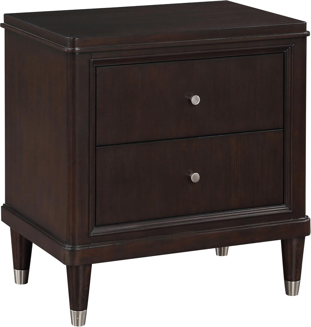 Coaster Home Furnishings Emberlyn Mid-Century Modern 5-Piece Bedroom Set Queen Size Four-Poster Bed Frame 84-inch Headboard Brown 223061Q-S5