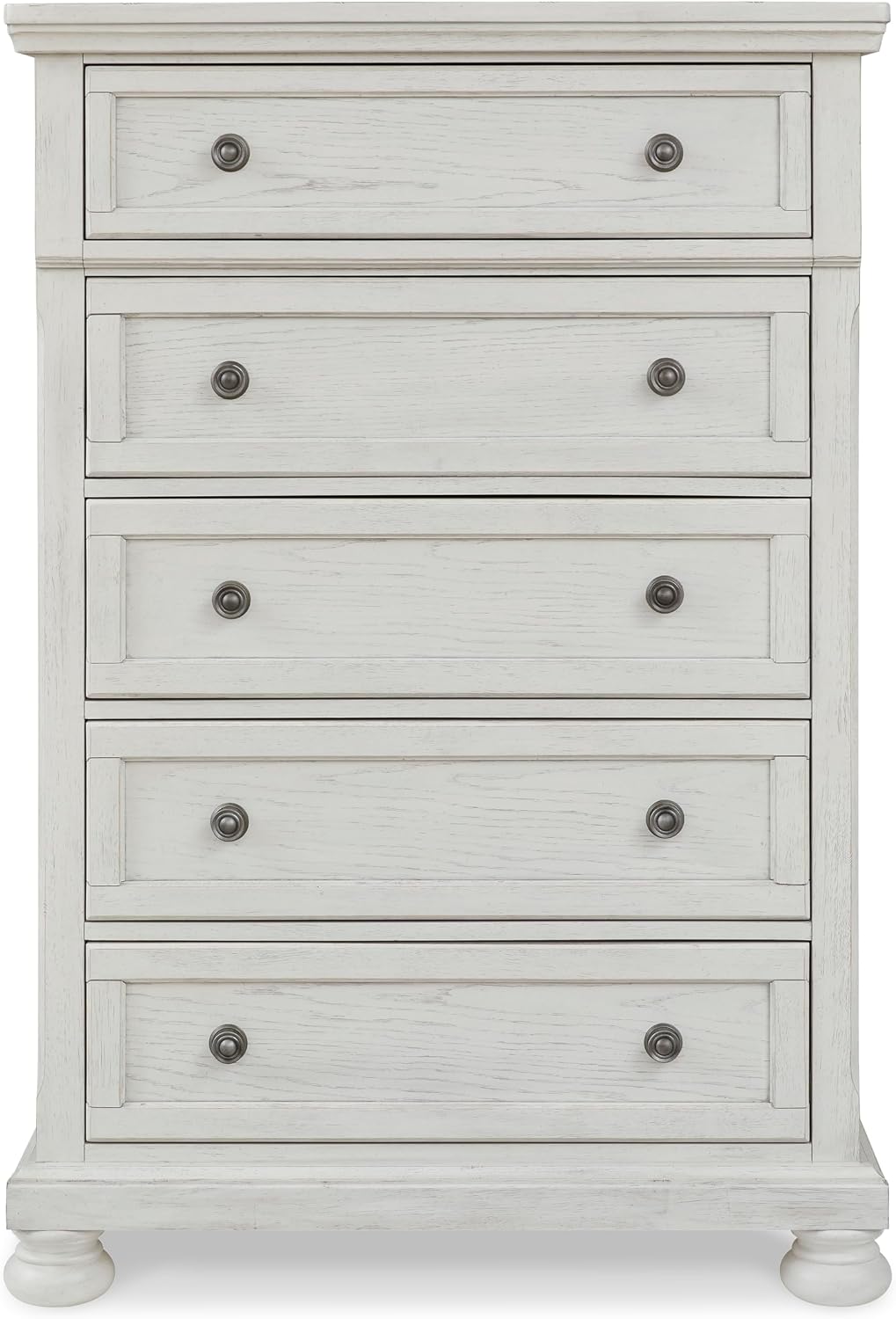 Signature Design by Ashley Robbinsdale Traditional 5 Drawer Chest, Antique White