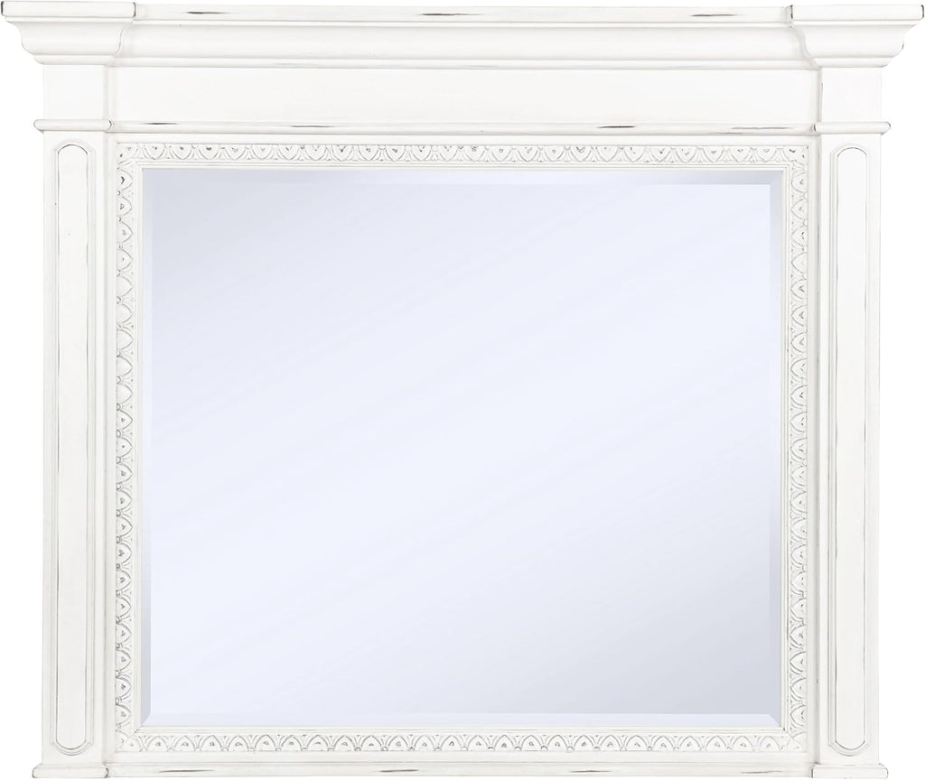 Coaster Home Furnishings - McKinney - Wood - 4-Piece Bedroom Set with Crown Moldings and USB Ports - Bedroom - Eastern King Size - Vintage White - 215871KE-S4