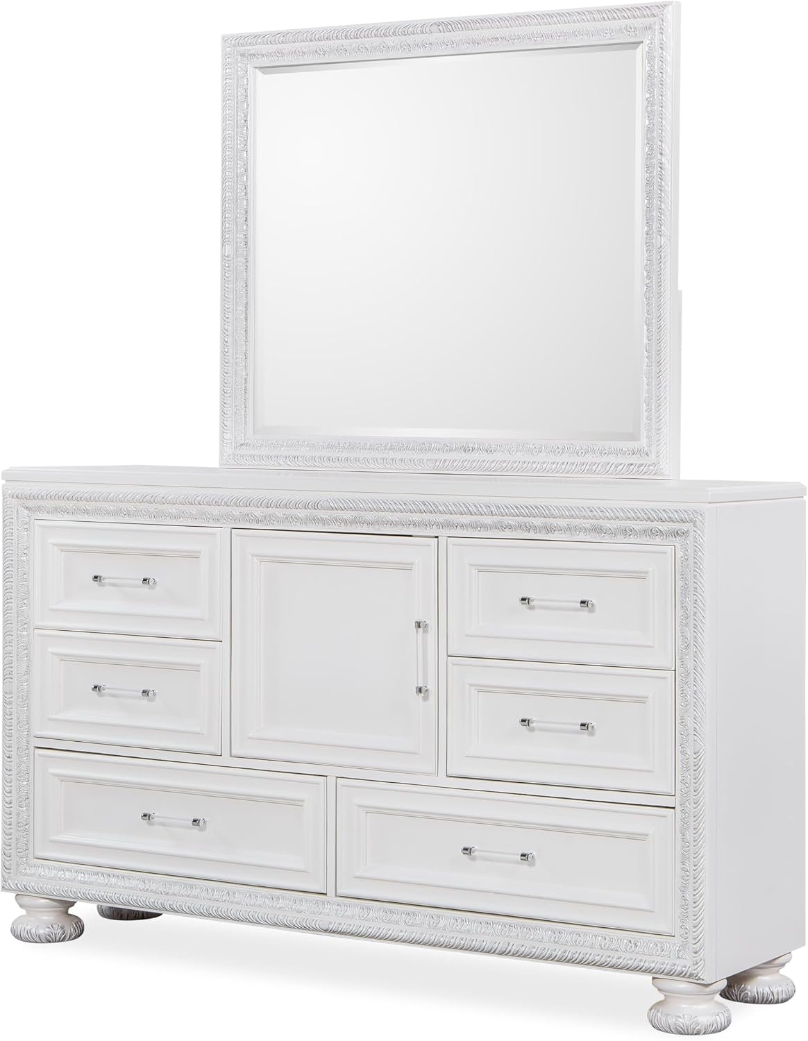 First of a Kind Penta Contemporary 5 Piece Queen Bedroom Set with Upholstered Headboard Modern Structured Design Coordinated Furniture Collection