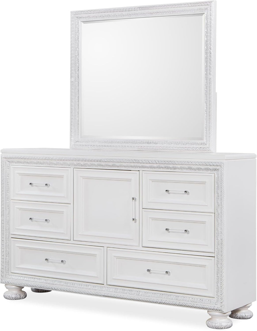 First of a Kind Penta Contemporary 5 Piece King Bedroom Set with Upholstered Headboard Modern Structured Design Coordinated Furniture Collection